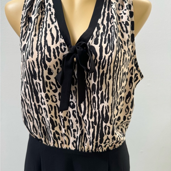 Casual dress black and animal print with said zipper for everyday use. - Picture 3 of 11